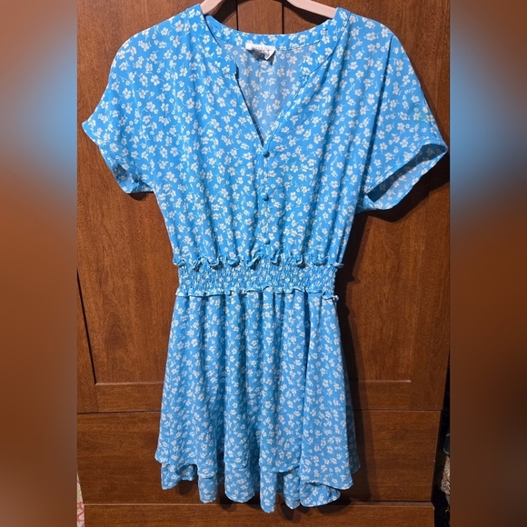 Sienna Sky Dresses & Skirts - Sienna Sky Blue and White Floral Dress